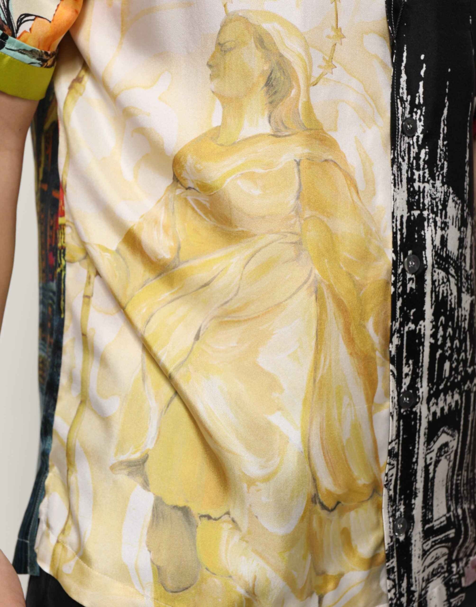 Dolce & Gabbana Multicolor Printed Button Down Casual Shirt