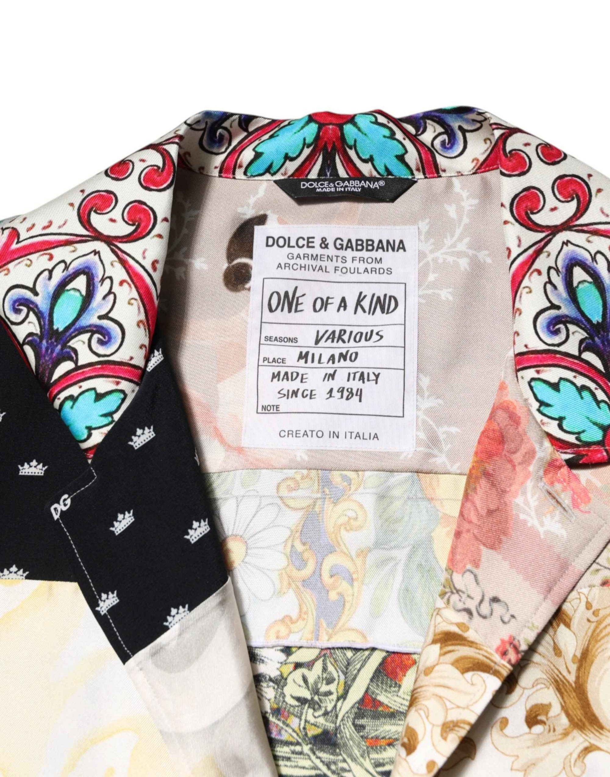 Dolce & Gabbana Multicolor Printed Button Down Casual Shirt