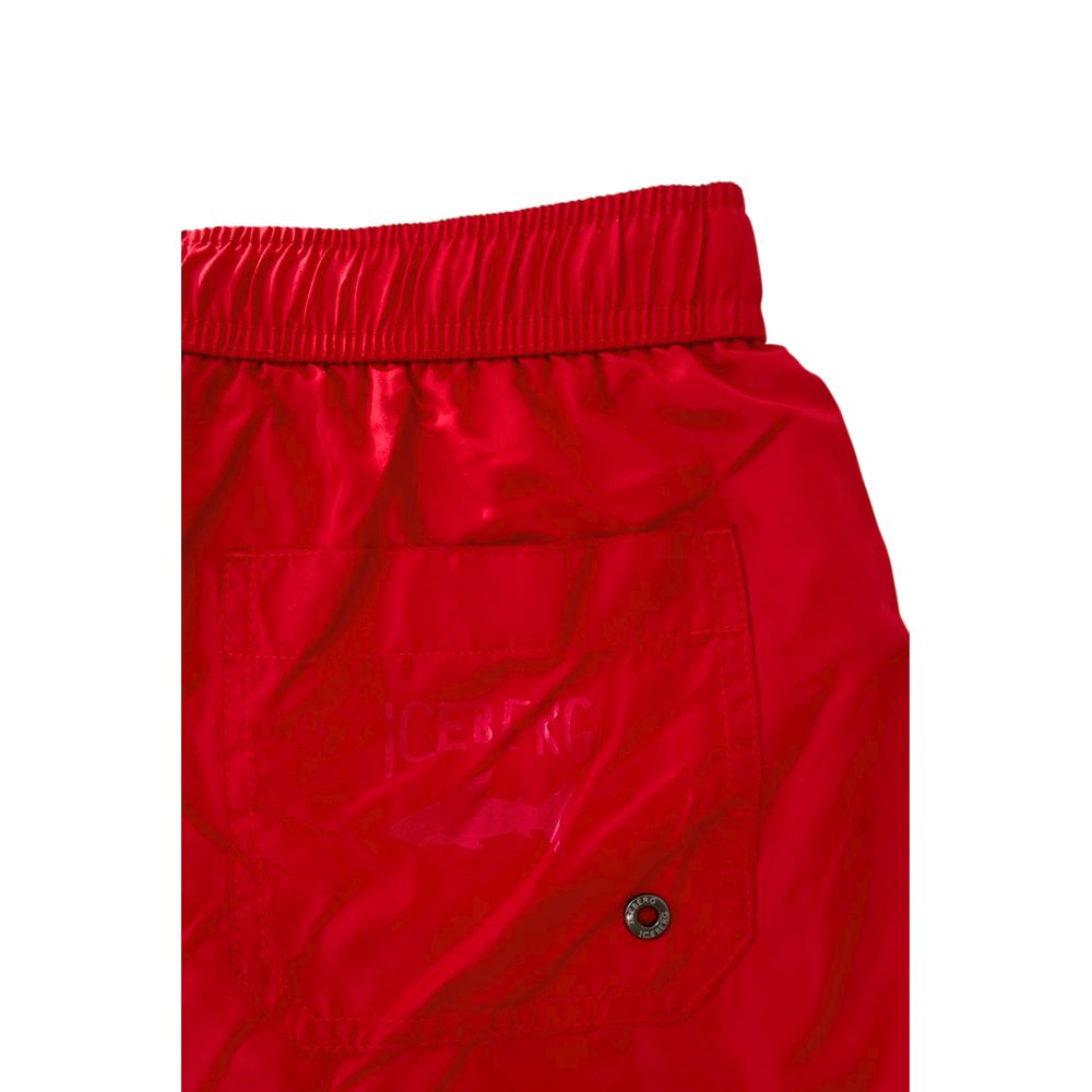 Iceberg Red Polyester Men's Swim Short