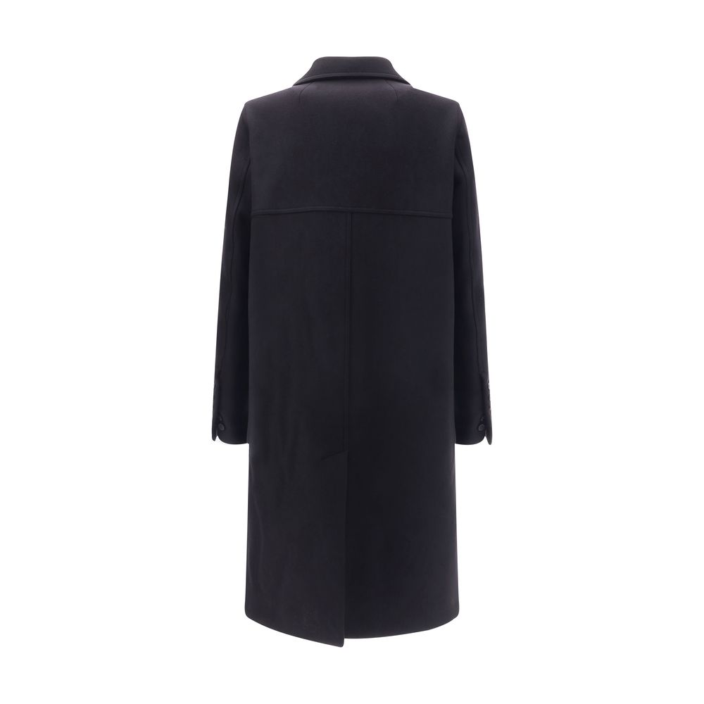 Rick Owens Black Fleece Wool Coat