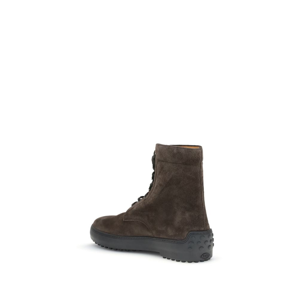 Tod's Brown Leather Lace-Up Boots