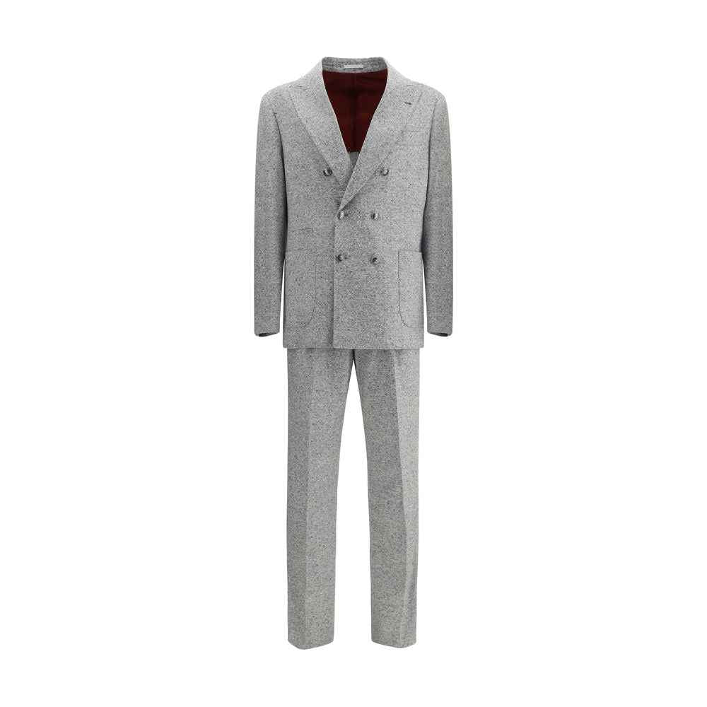Brunello Cucinelli Wool and cashmere buttoned grisaille Suit