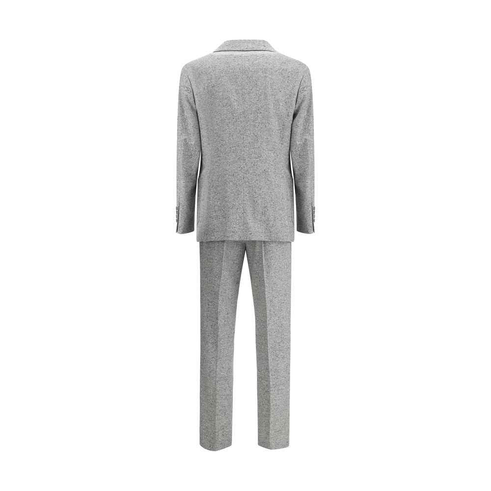 Brunello Cucinelli Wool and cashmere buttoned grisaille Suit