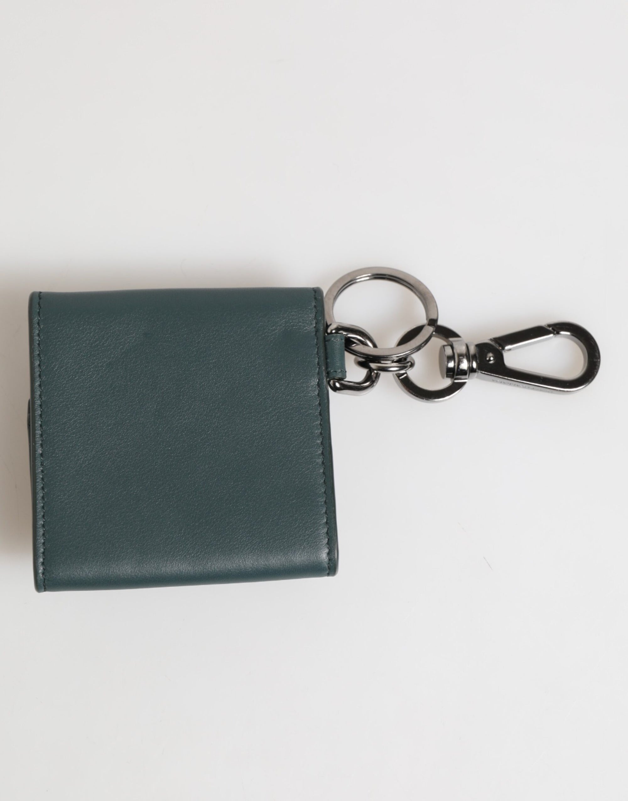 Dolce & Gabbana Dark Green Leather DG Logo Coin Purse Bag Charm Wallet