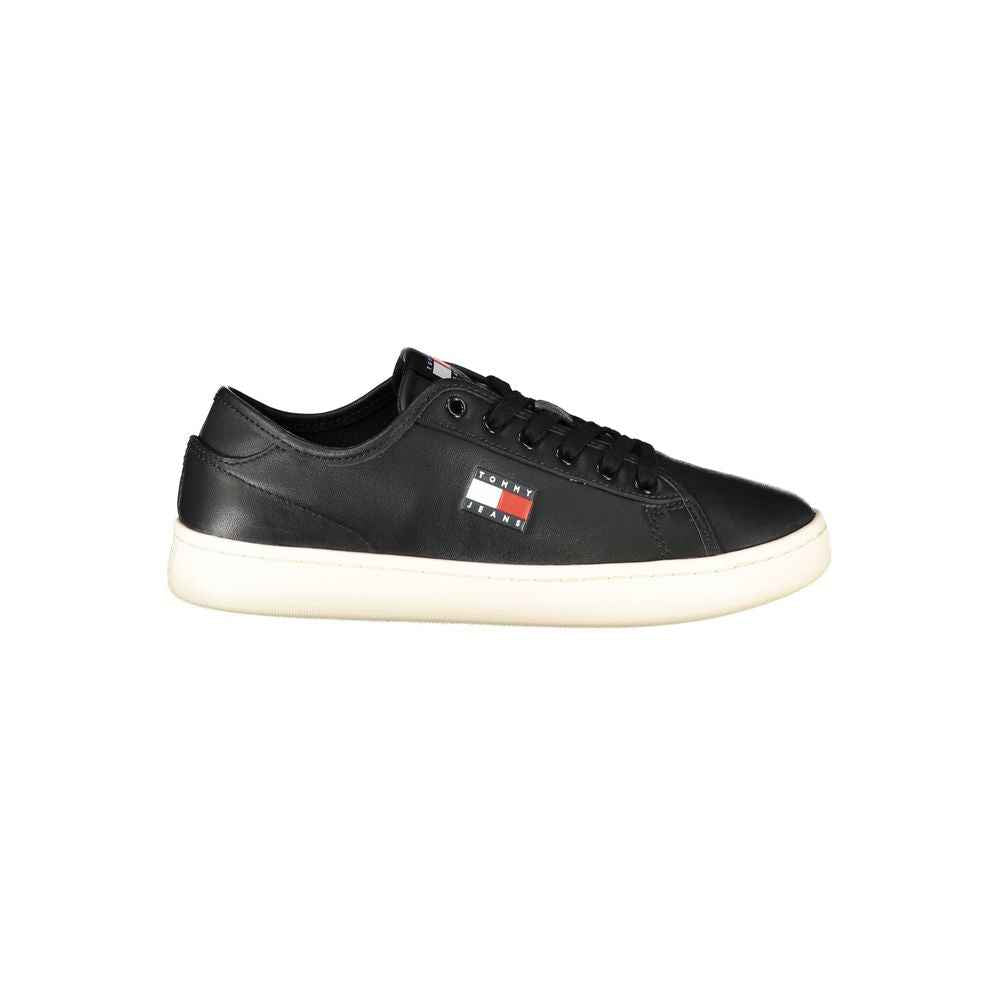 Tommy Hilfiger Black Leather Women's Sneaker