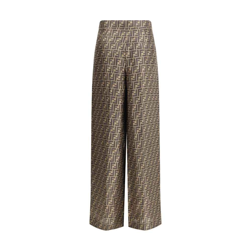 Fendi Monogram pattern silk Pants