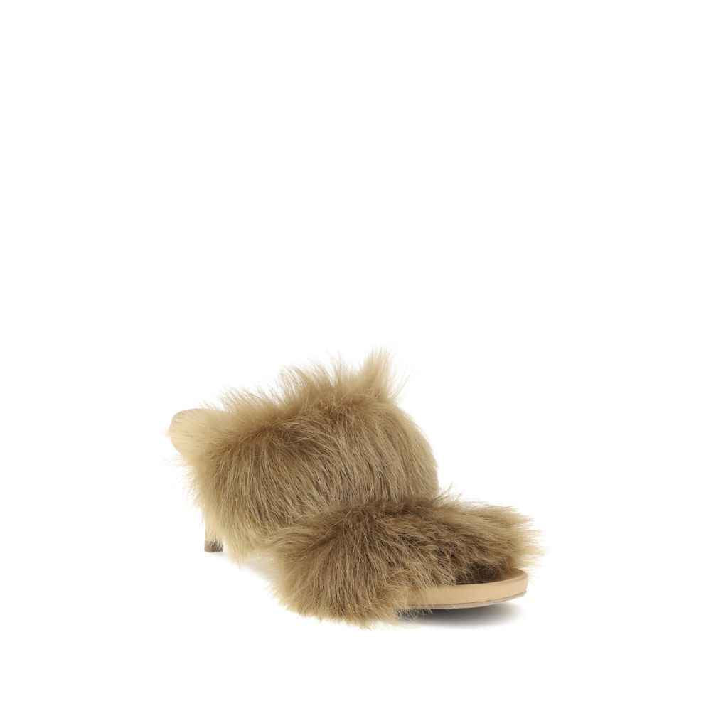 Pedro García Fur-trimmed mules Sandals