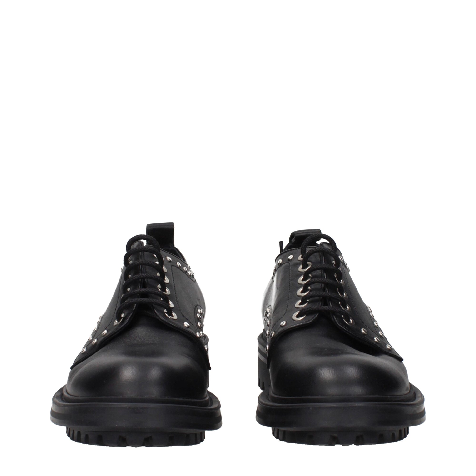 Max Mara Black Leather Oxfords And Derbies