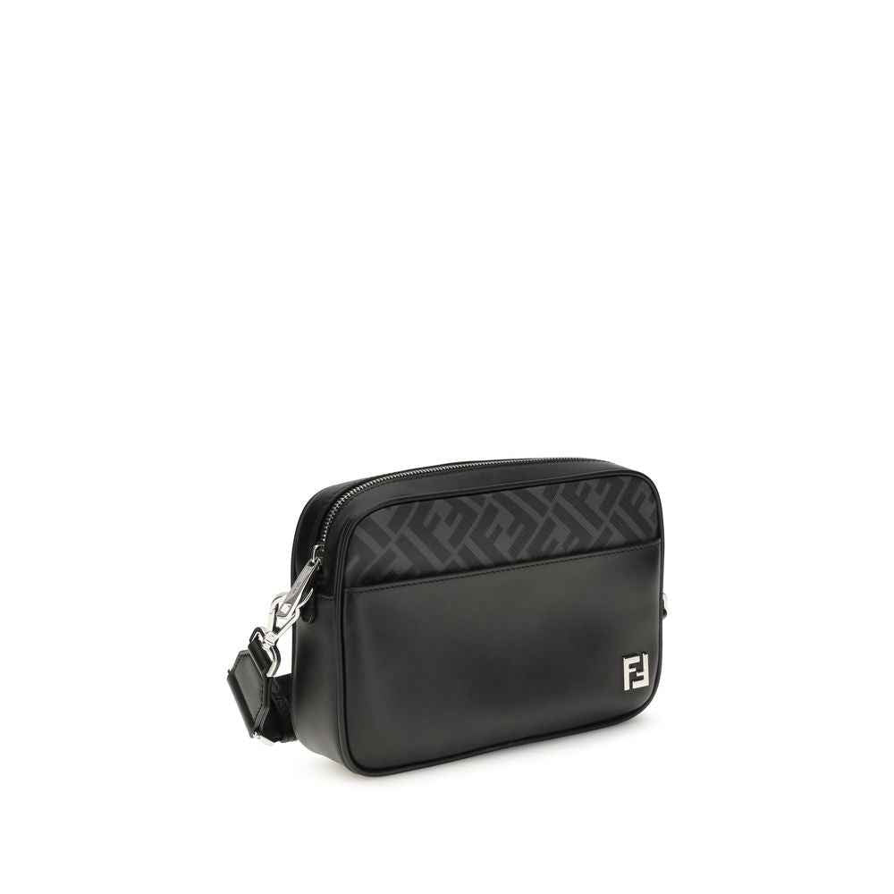 Fendi FF leather and canvas Shoulder Bag