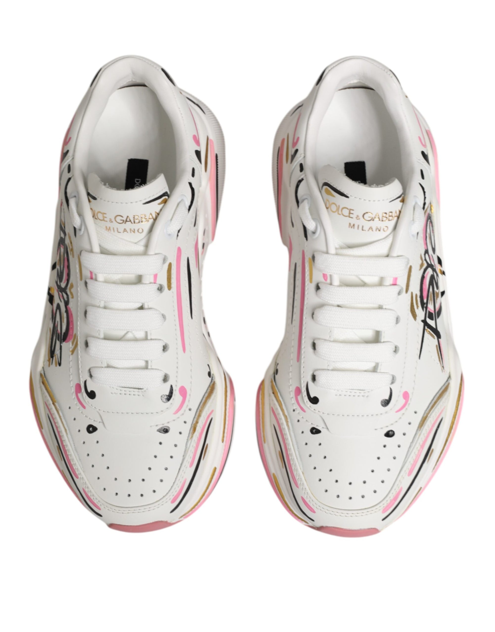 Dolce & Gabbana Multicolor Hand Painted DAYMASTER Sneaker Shoes