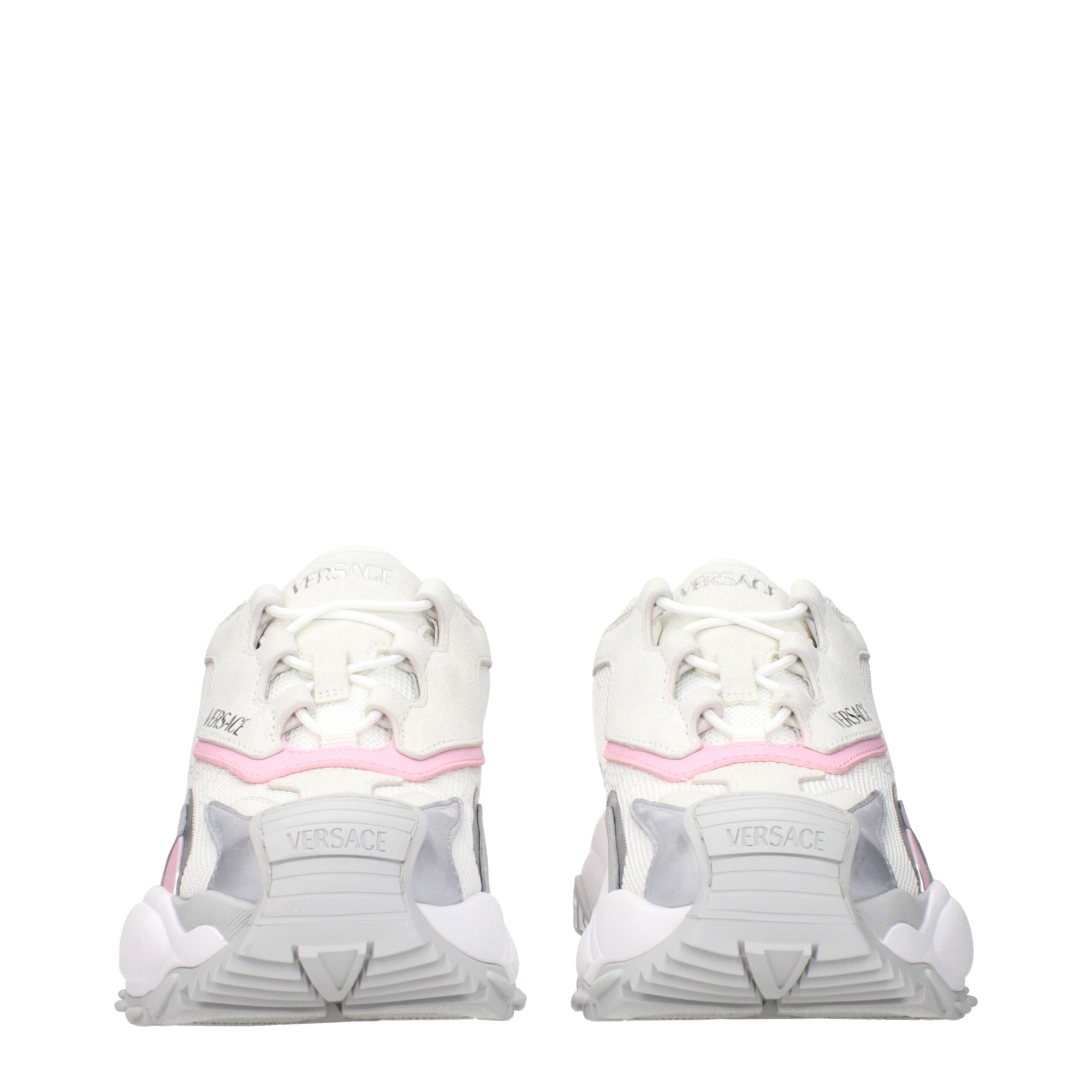 Versace White Fabric Chunky Sneakers