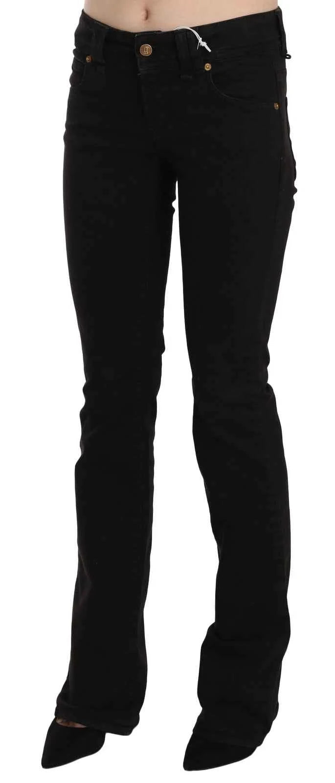 John Galliano Black Low Waist Slim Leg Skinny Denim Casual Pants Jeans