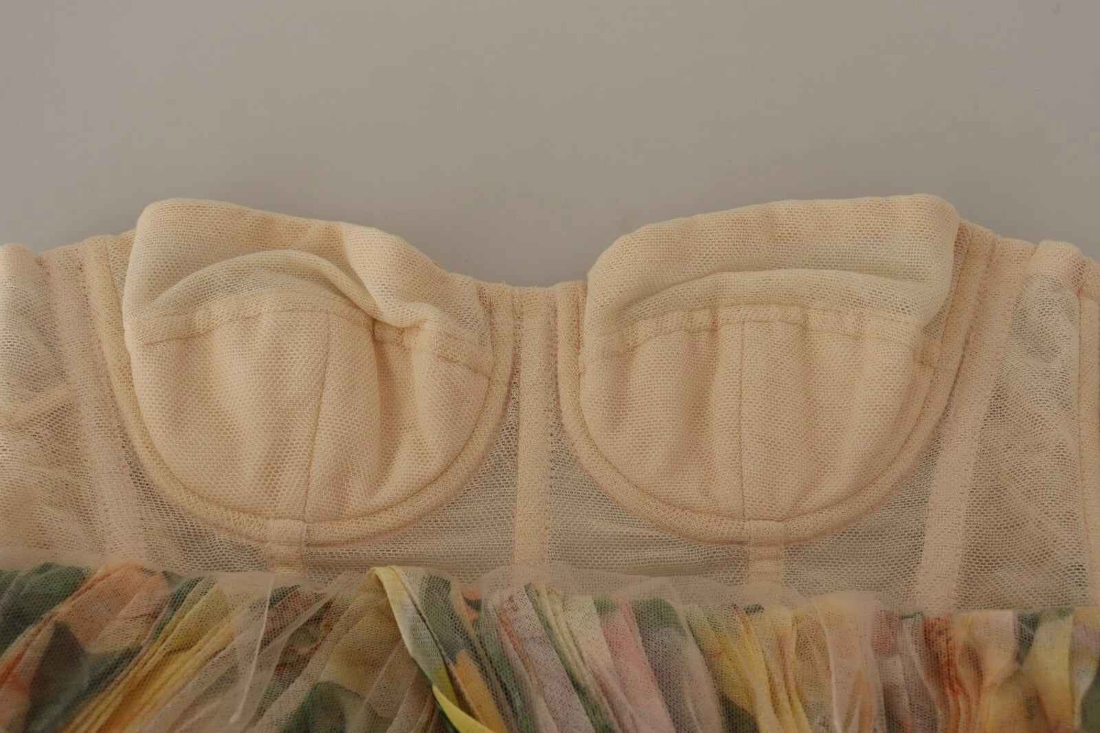 Dolce & Gabbana Yellow Floral Print Pleated Maxi Dress