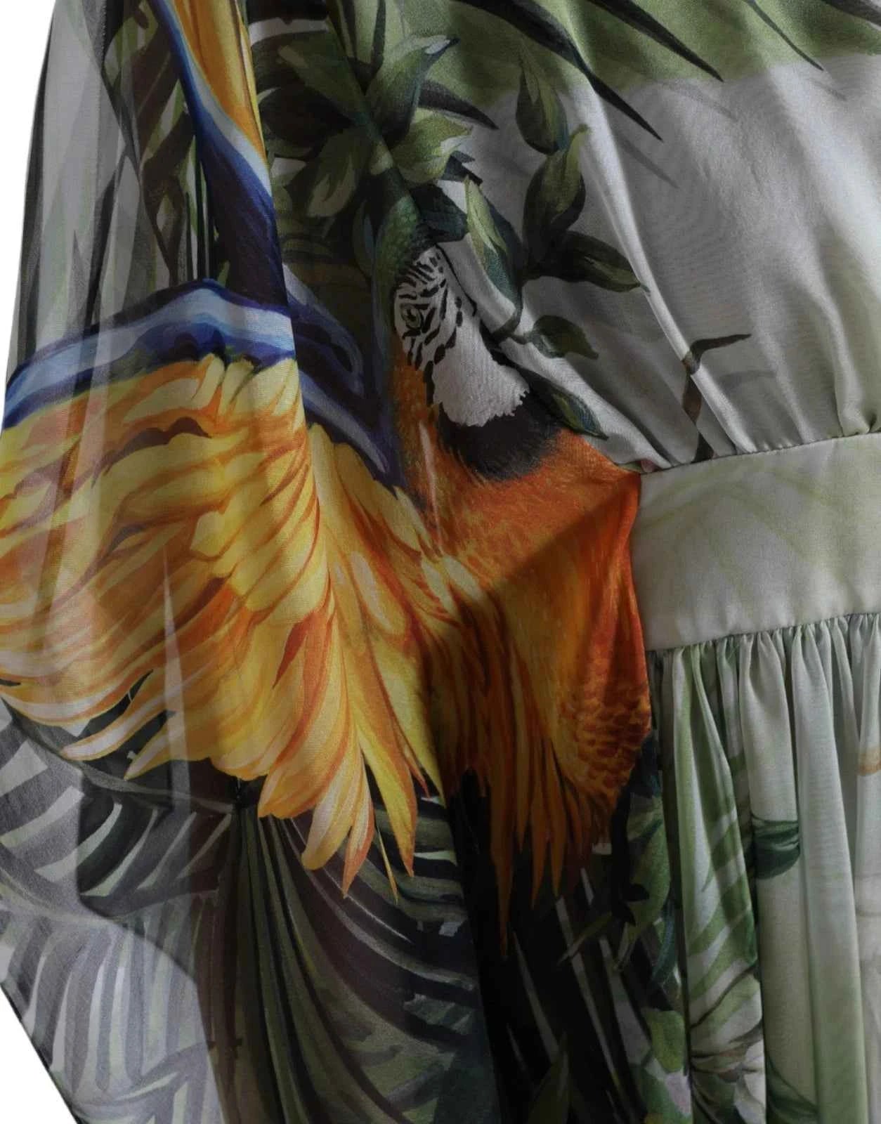 Dolce & Gabbana Multicolor Silk Jungle Print Women Maxi Dress