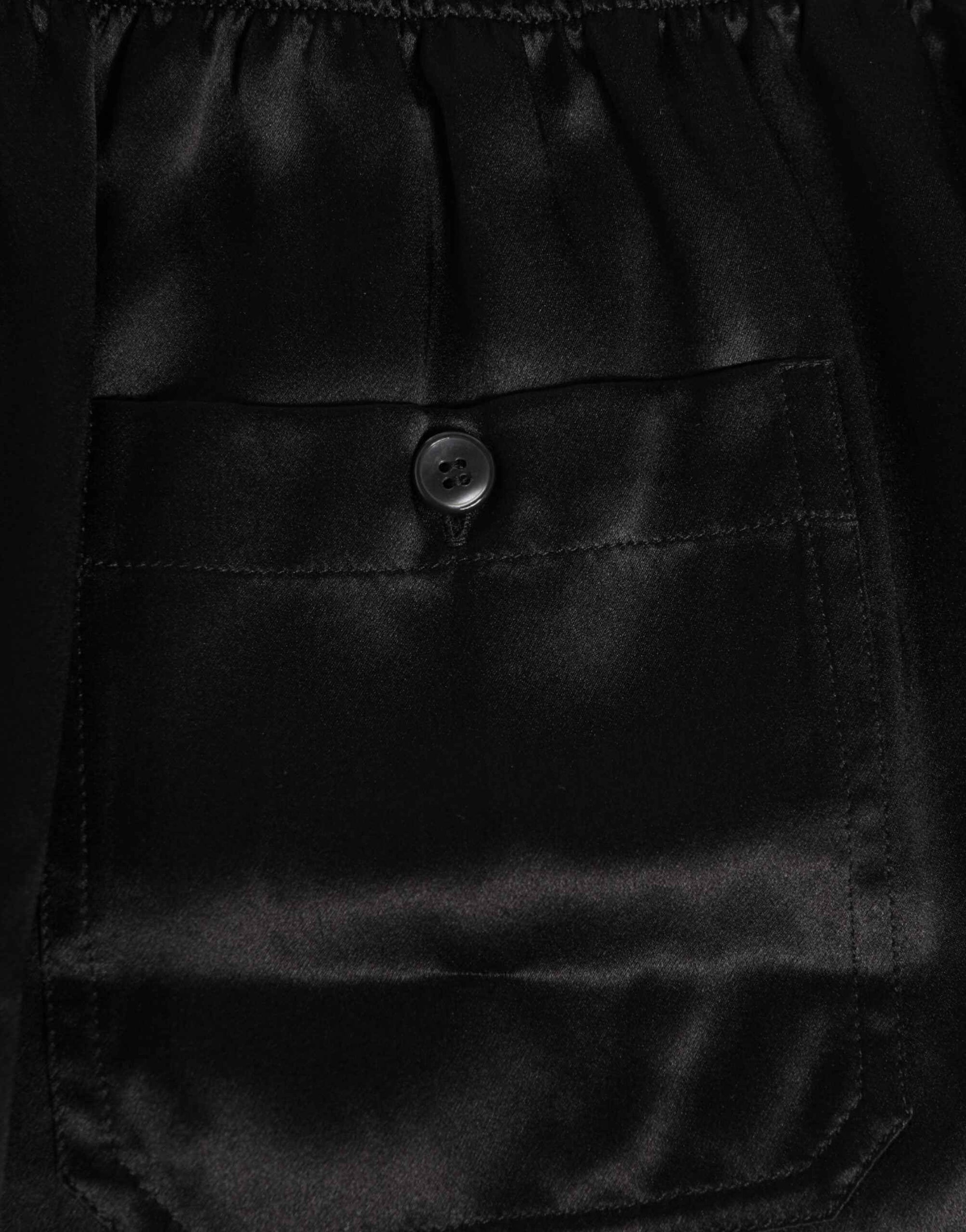 Dolce & Gabbana Black Silk Satin Elastic Men Boxer Short Swimwear