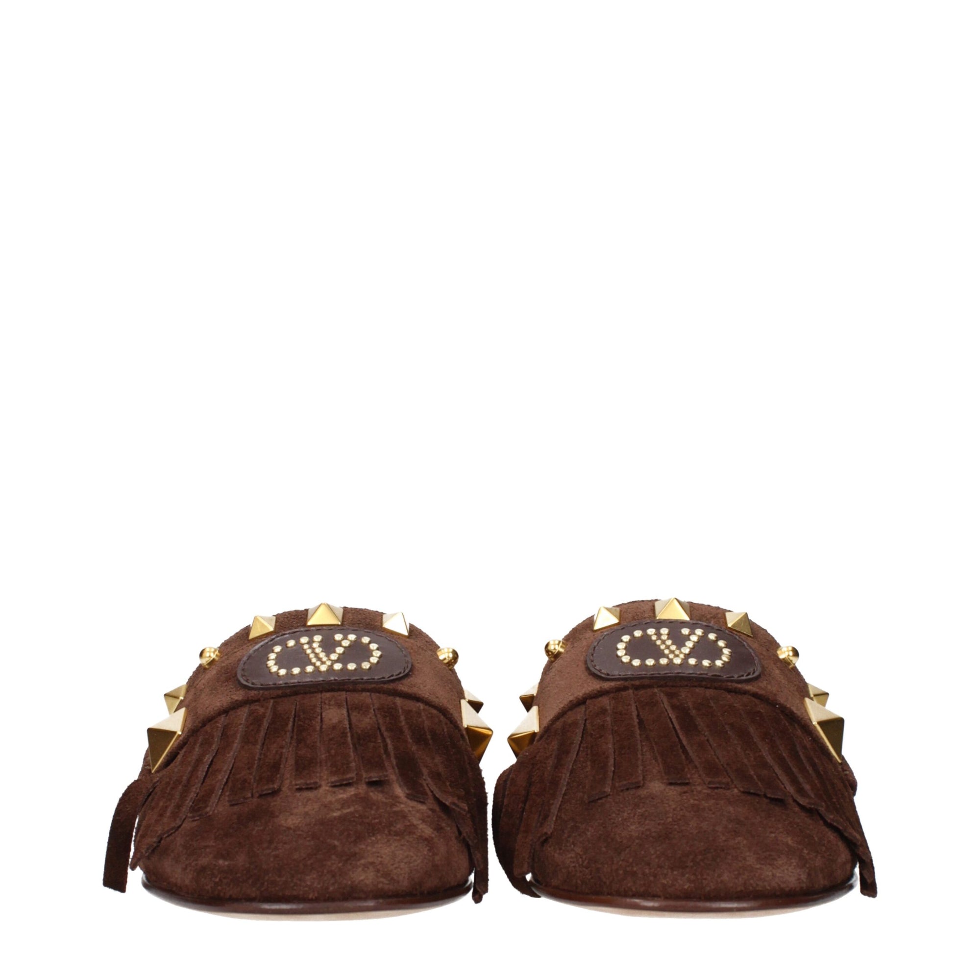 Valentino Garavani Brown Leather Slippers