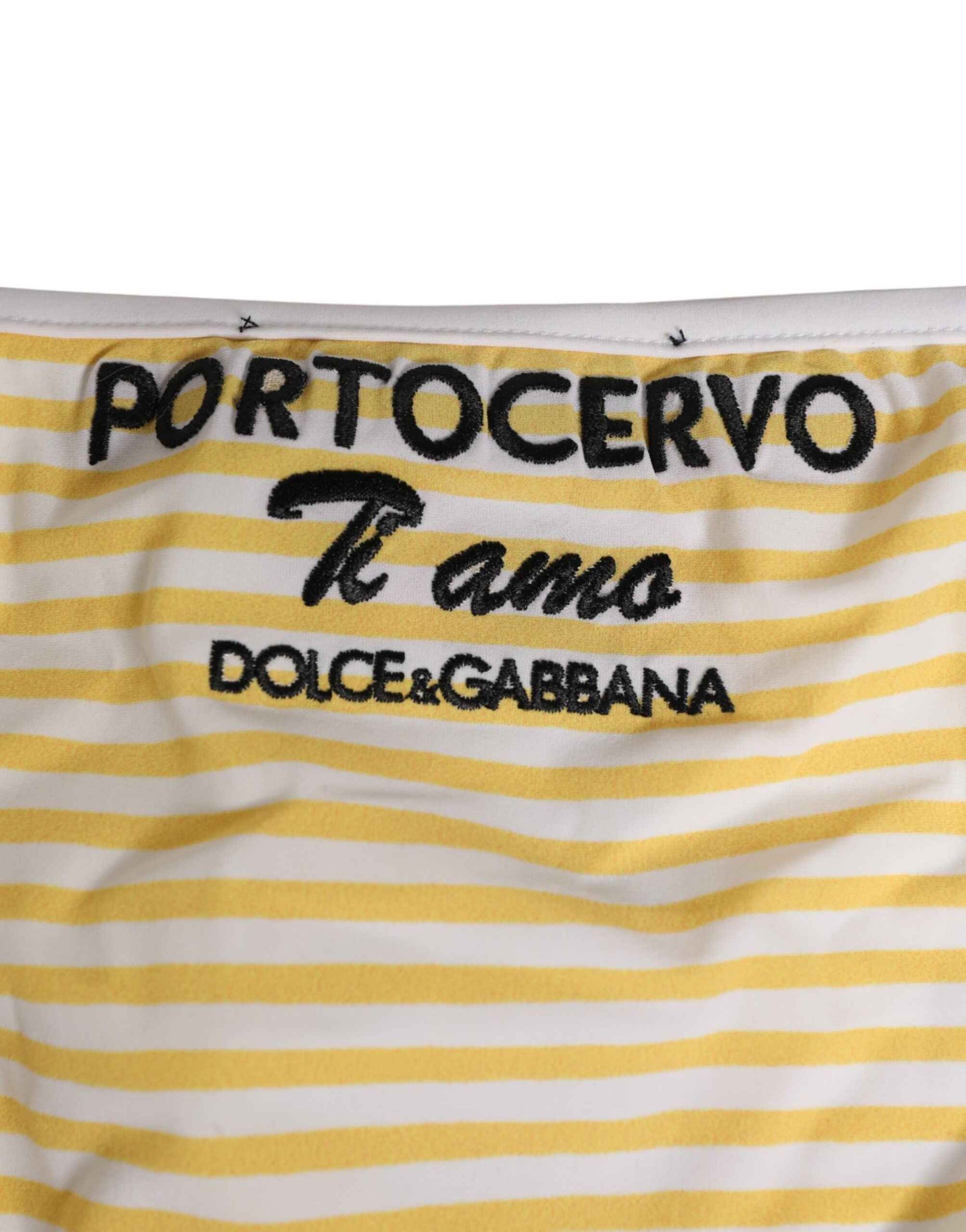 Dolce & Gabbana White Yellow Stripe Tie Side Logo Underwear