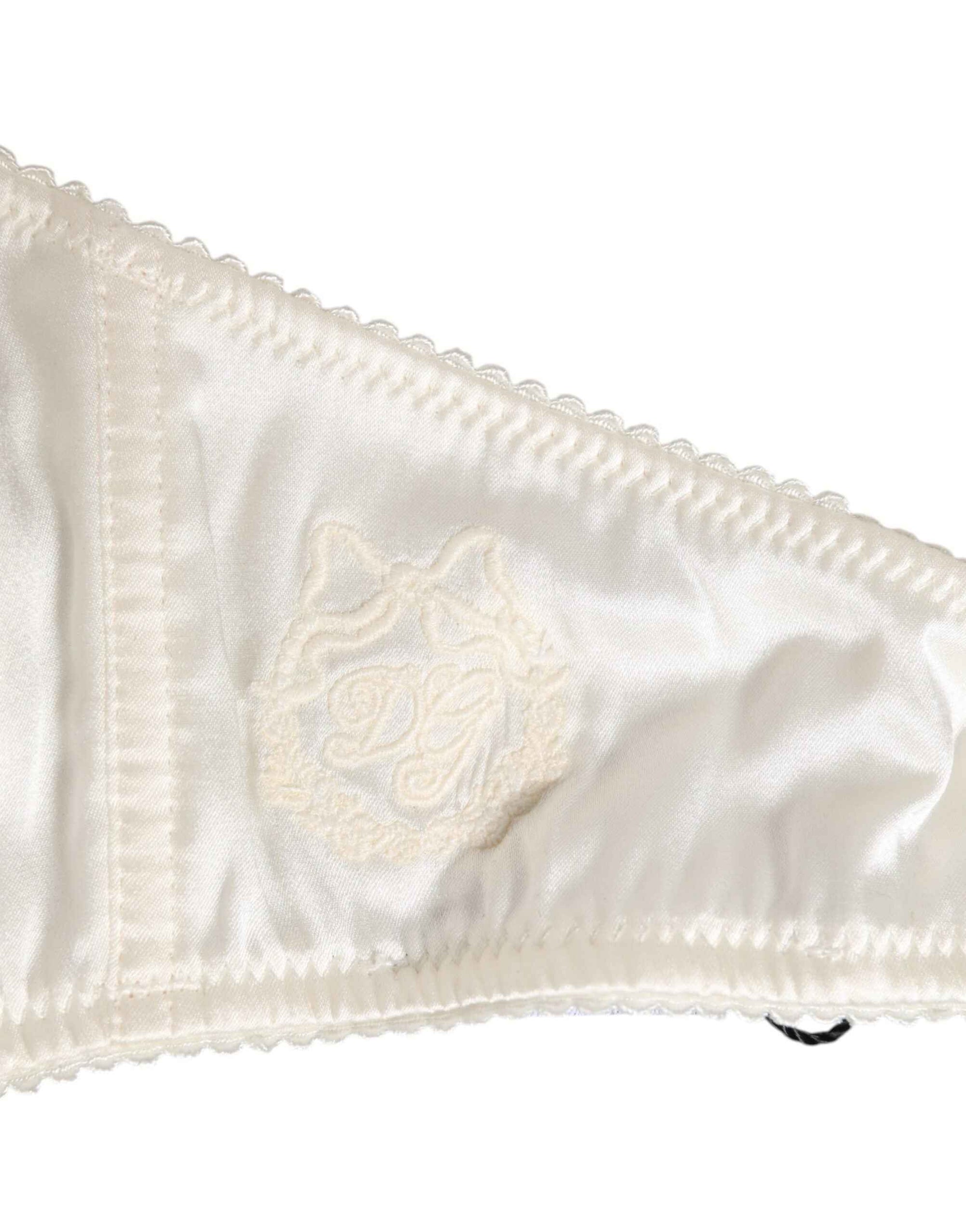 Dolce & Gabbana White Silk Satin Balconnet Lingerie Bra Underwear