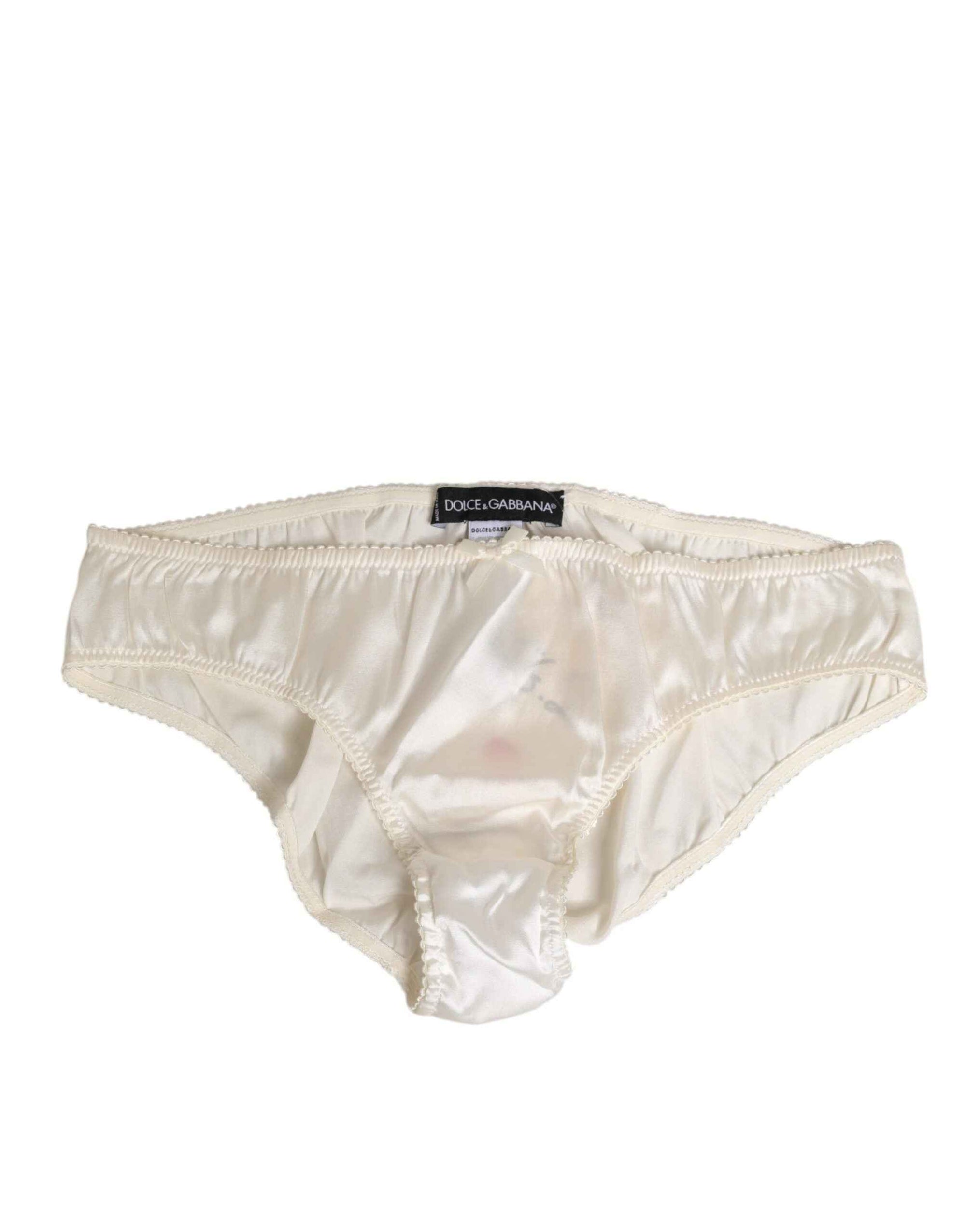 Dolce & Gabbana White Silk Satin Lingerie Panty  Underwear