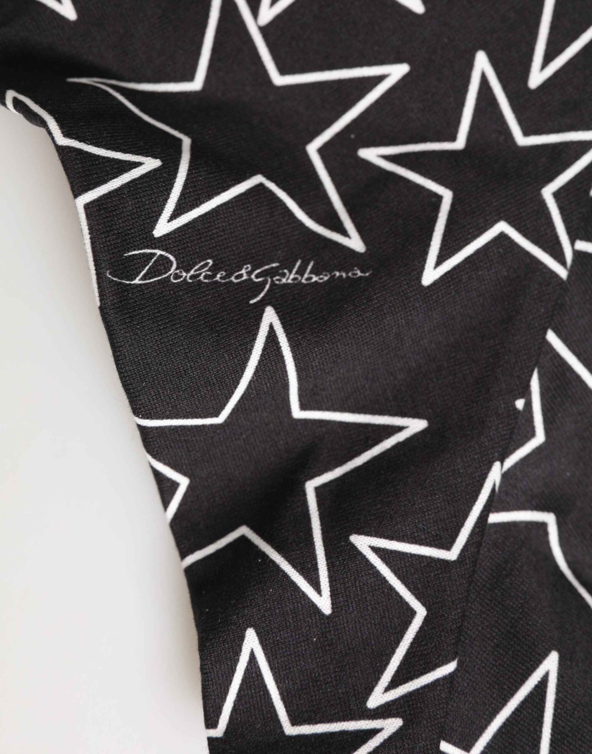 Dolce & Gabbana Black White Star Print Cotton Slip Panty Underwear