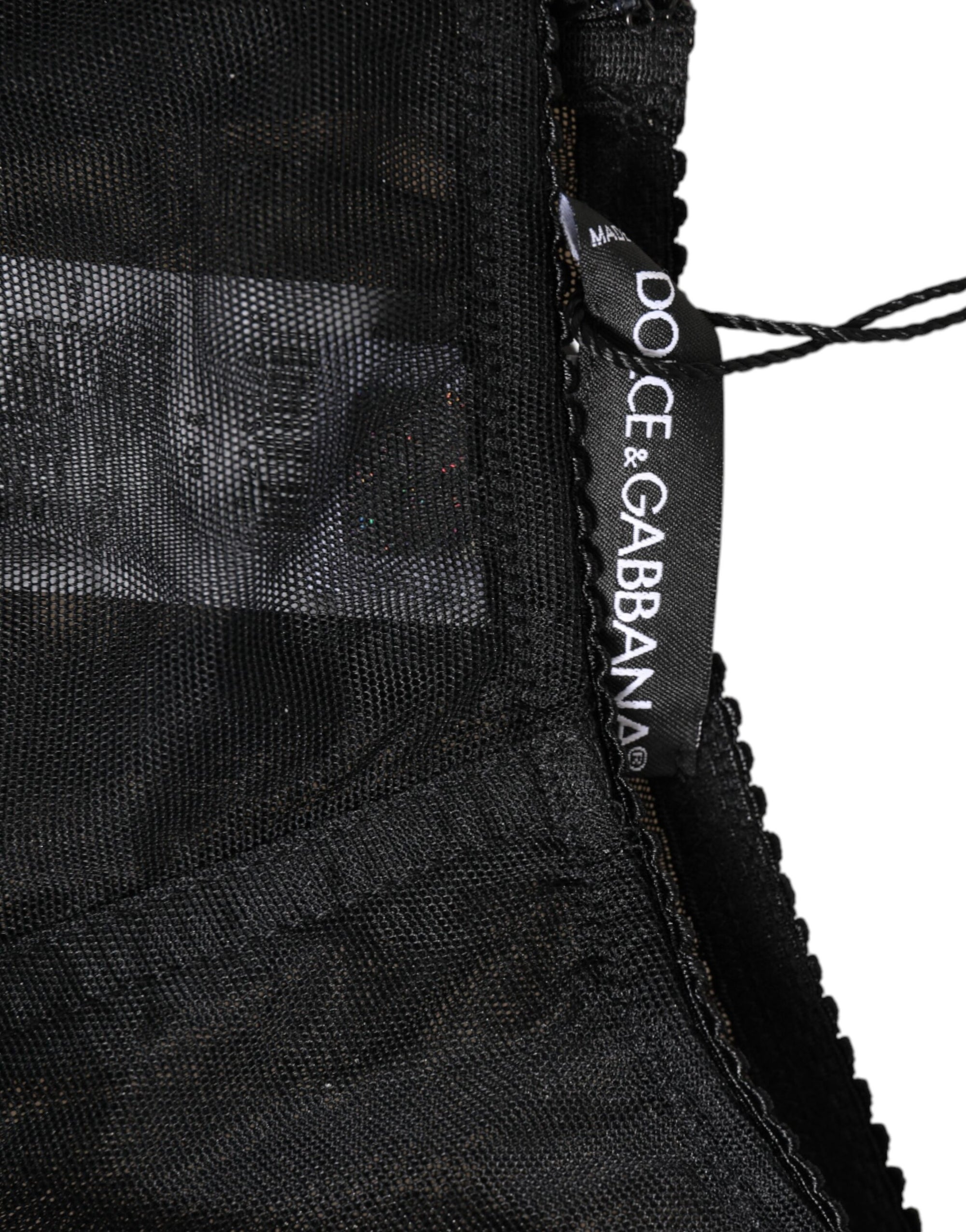 Dolce & Gabbana Black High Waist Mesh Sheer Shapewear Underwear
