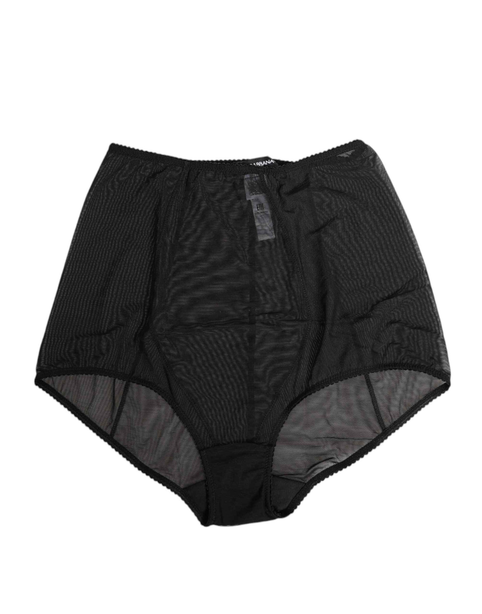 Dolce & Gabbana Black High Waist Mesh Sheer Shapewear Underwear
