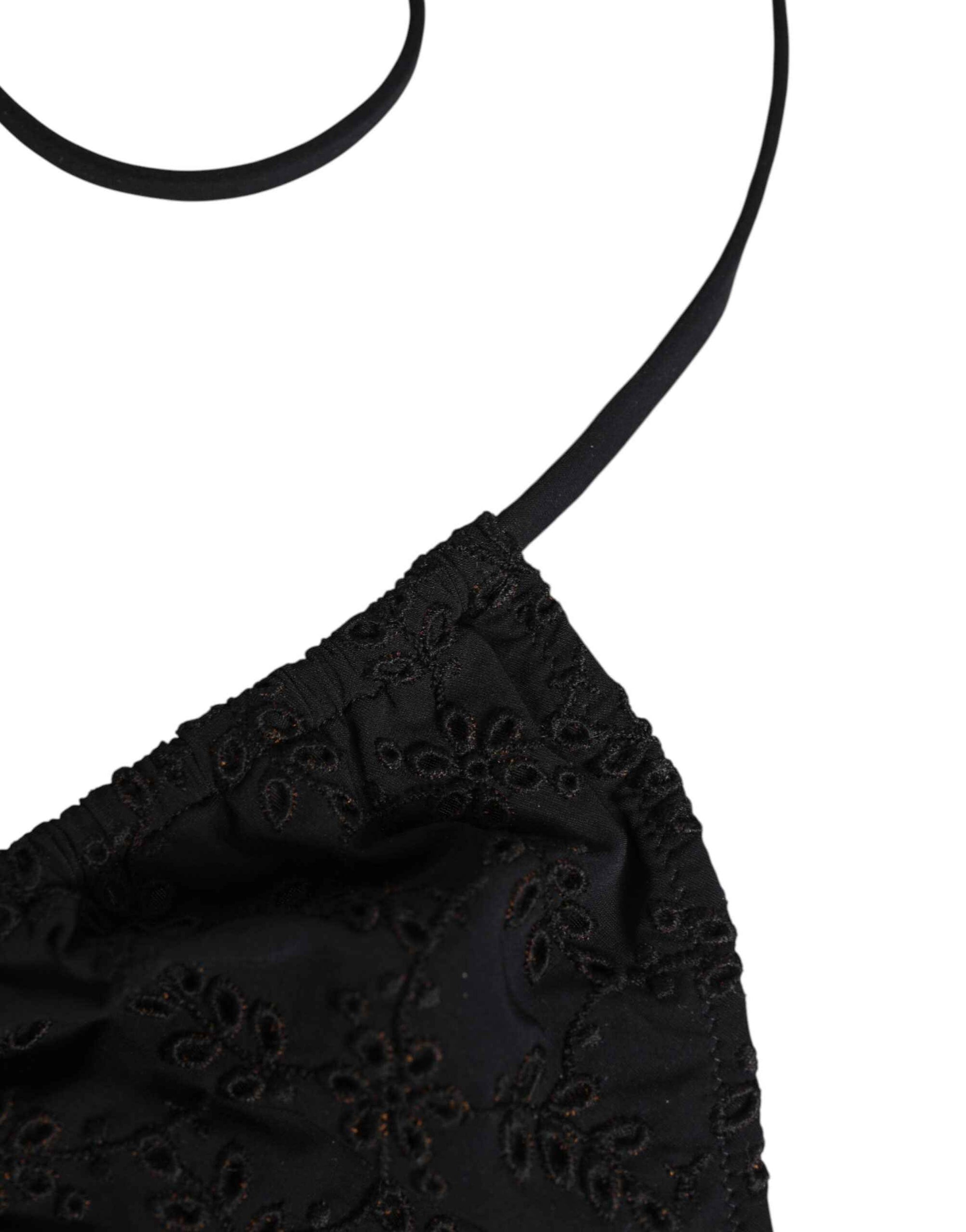 Dolce & Gabbana Black Embroidered Triangle Swimwear Underwear