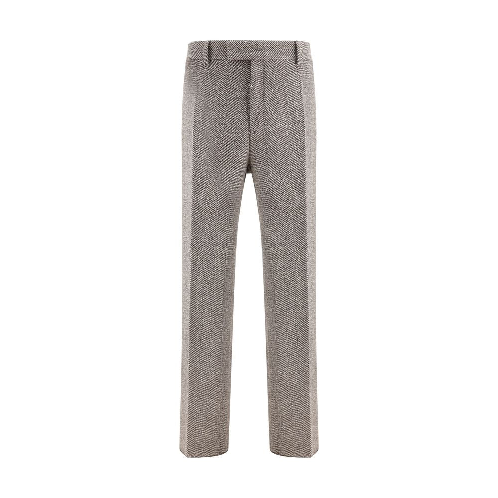 Ferragamo Gray Fleece Wool Casual Pants