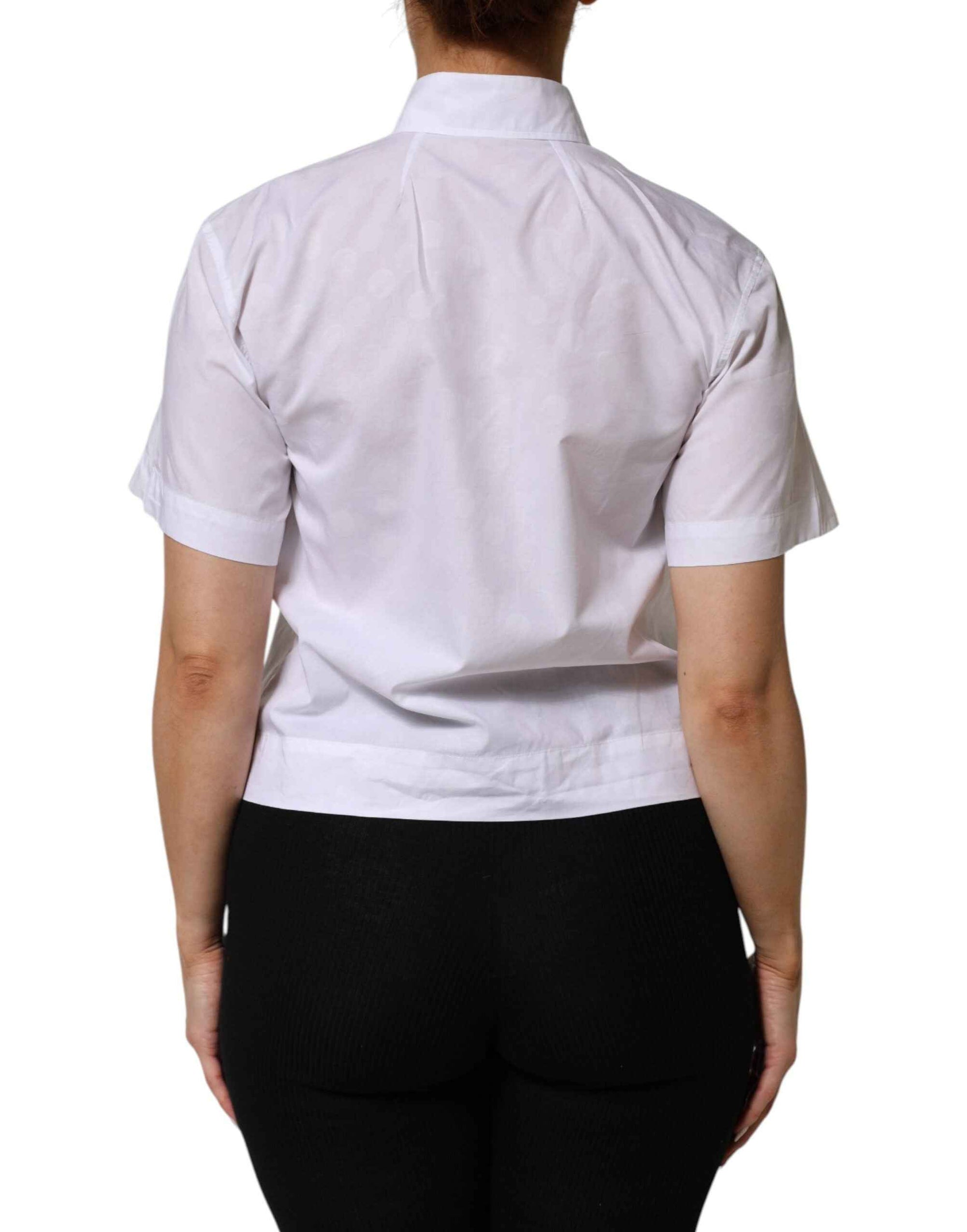 Dolce & Gabbana White Collared Short Sleeve Polo Shirt Top