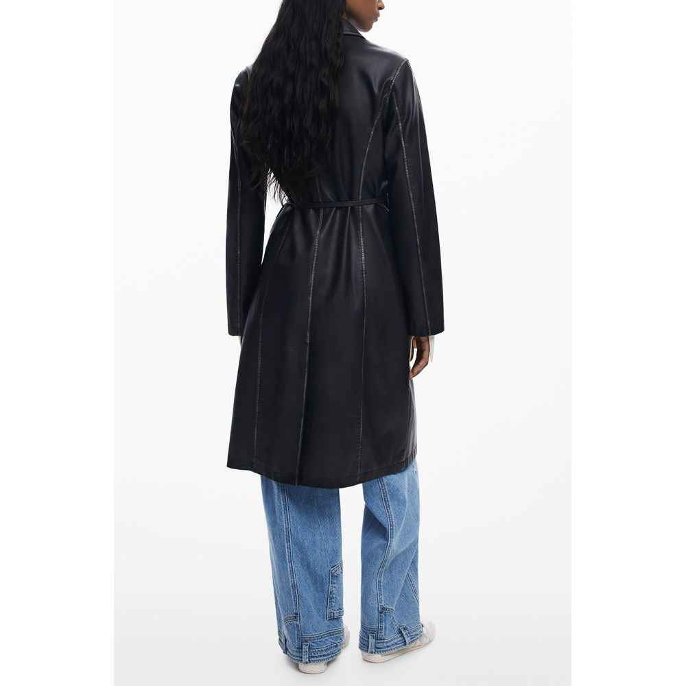 Desigual Black Polyethylene Women Coat