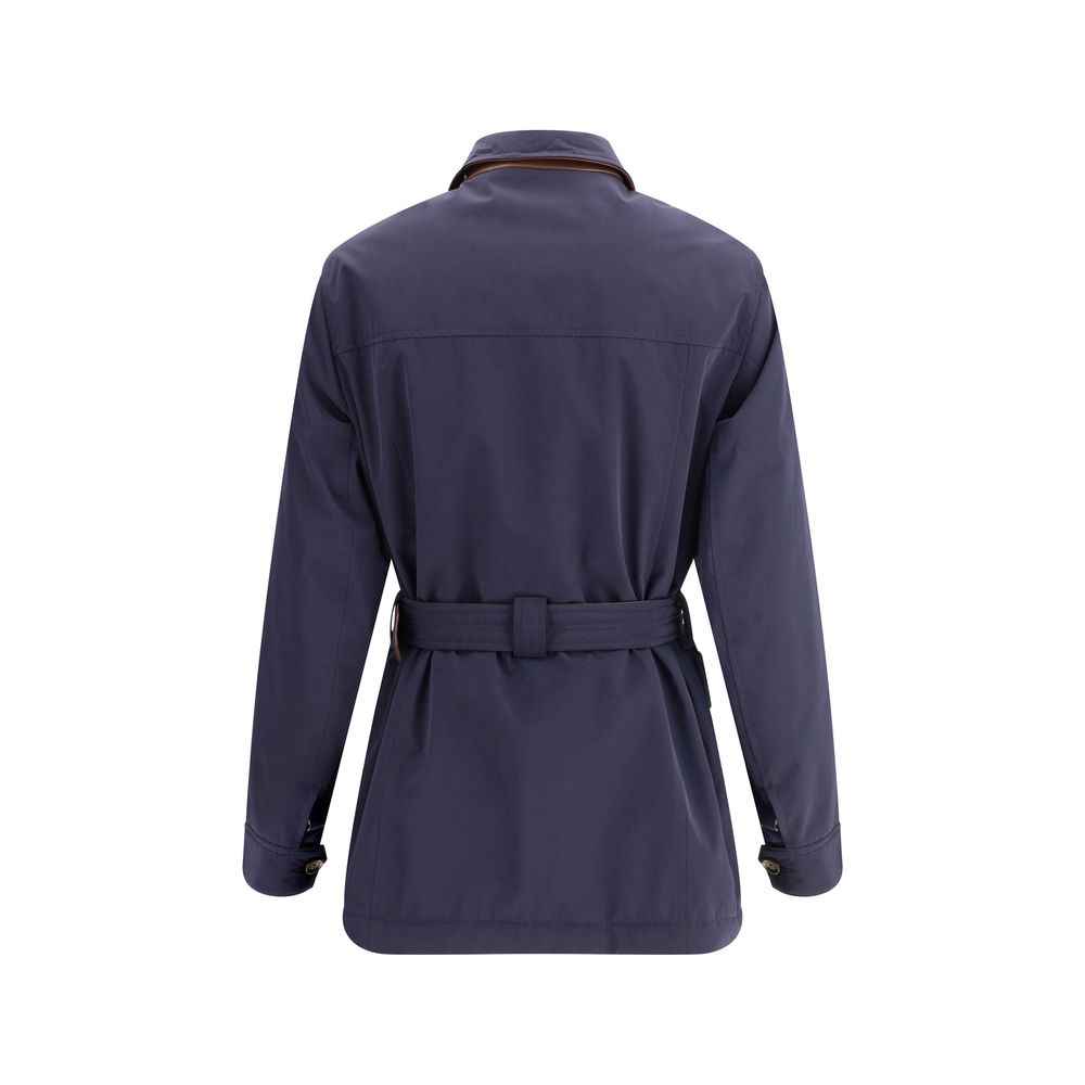 Brunello Cucinelli Blue Polyester Coat