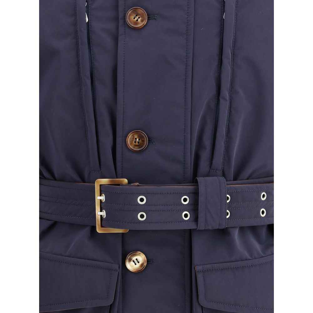 Brunello Cucinelli Blue Polyester Coat
