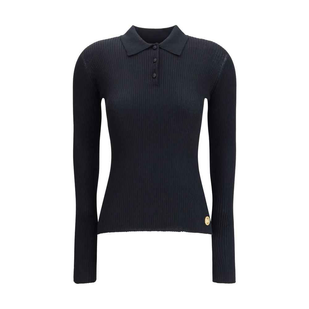 Dolce & Gabbana Black Cashmere Polo Shirt