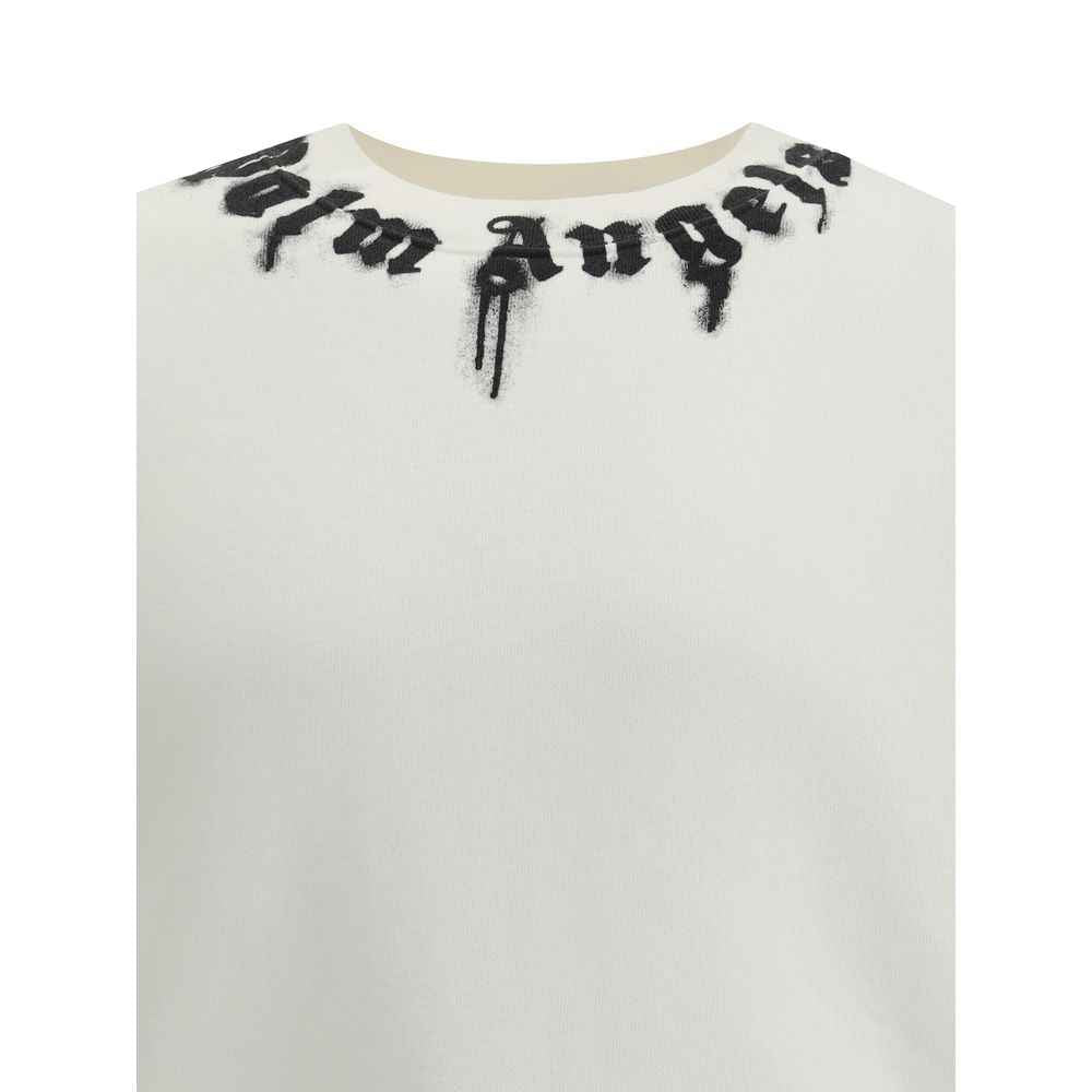 Palm Angels Cream Cotton Sweatshirt