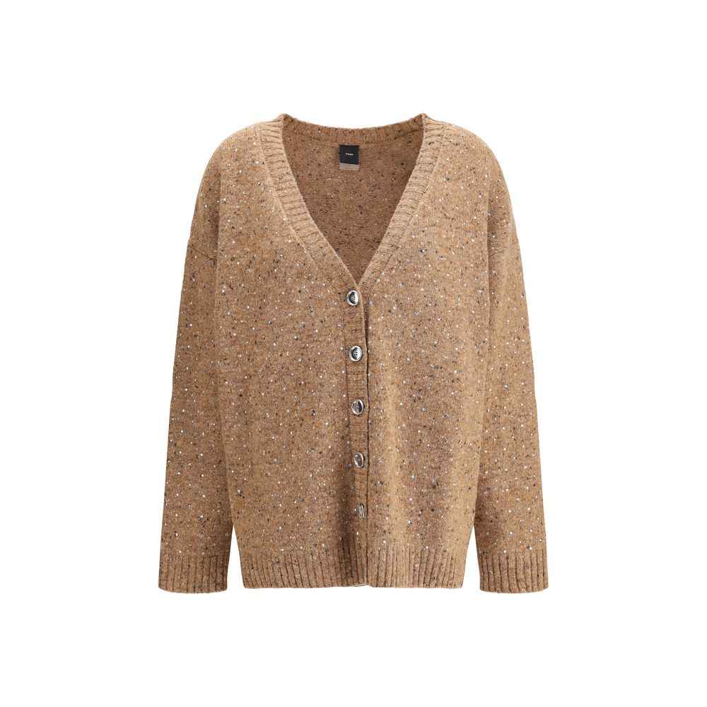 PINKO Bouclé fabric Cardigan with rhinestones