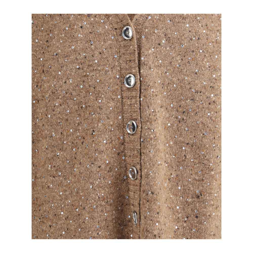 PINKO Bouclé fabric Cardigan with rhinestones