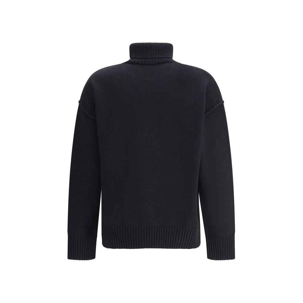 Ami Paris Black Fleece Wool Turtleneck