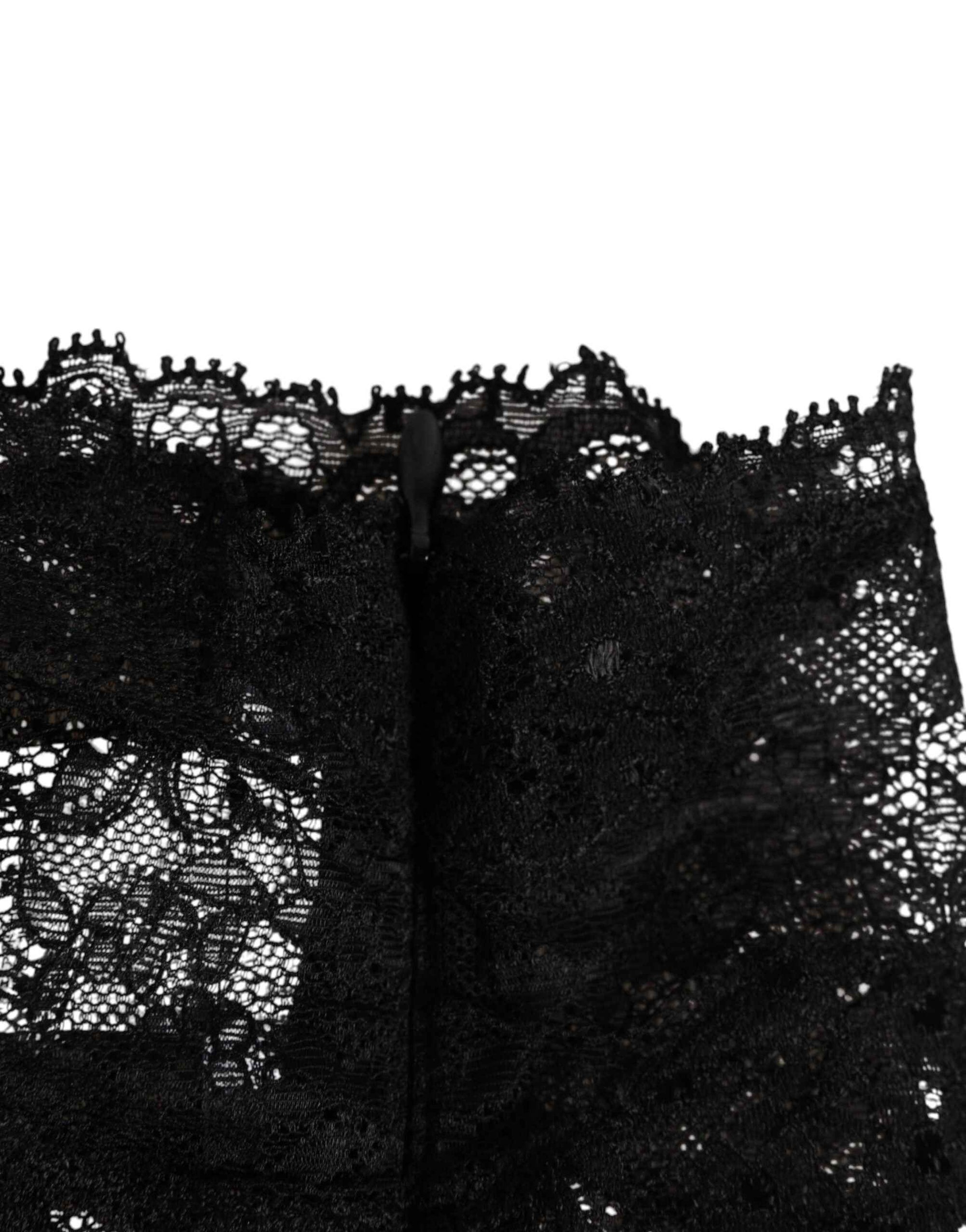 Dolce & Gabbana Black Lace Bandeau Bustier Top Sheer Stretch Underwear