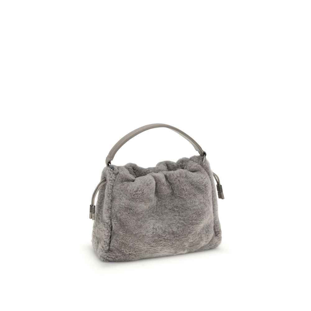 Brunello Cucinelli Small shearling Mellow Shoulder Bag