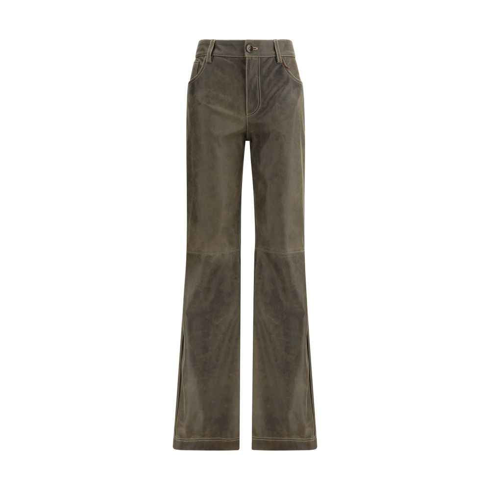 Etro Brown Leather Pants