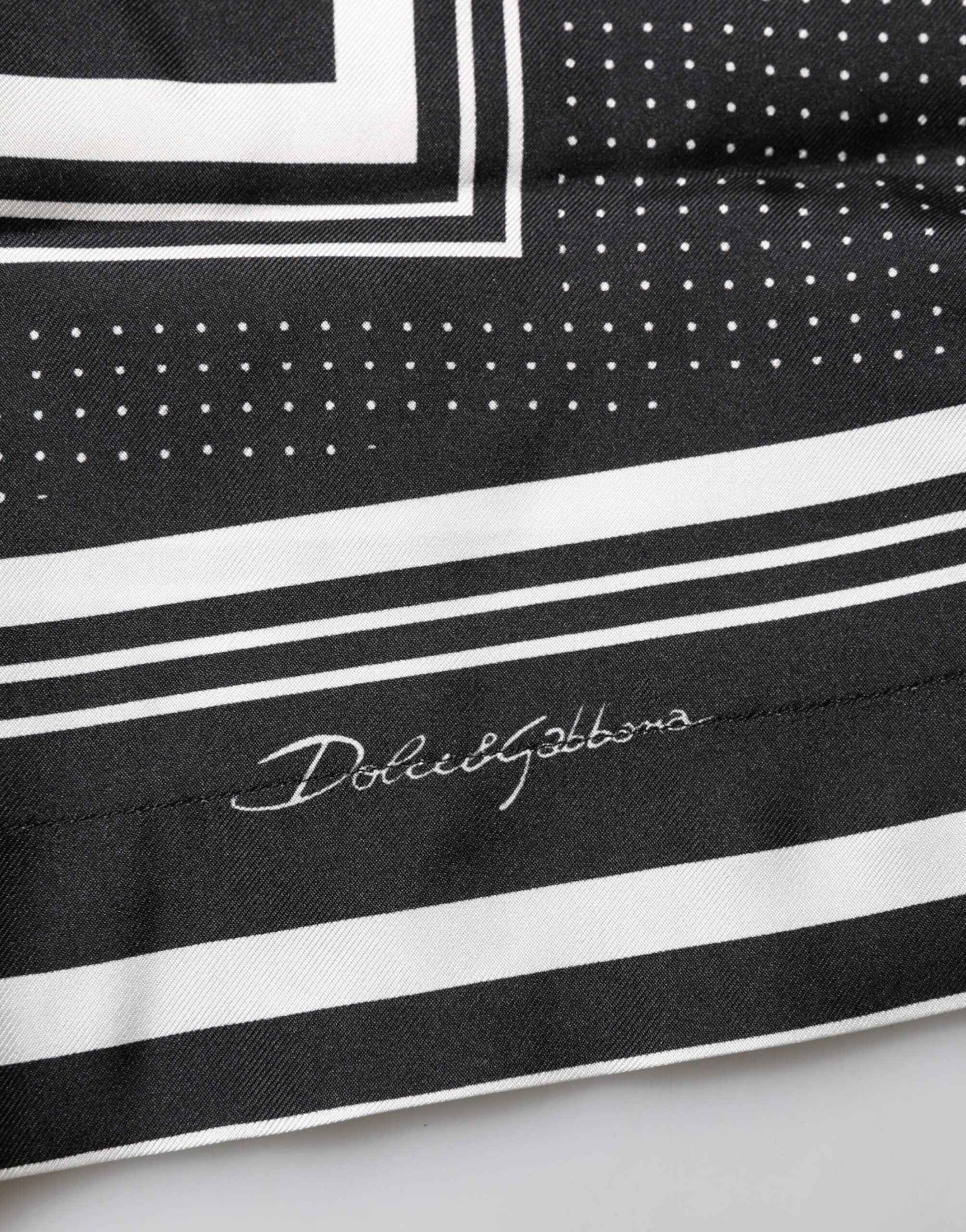Dolce & Gabbana Black White StripeDot Print Casual Polo Shirt