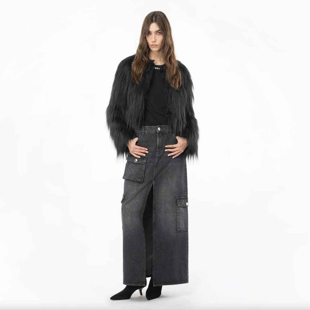 PINKO Black Cotton Skirt