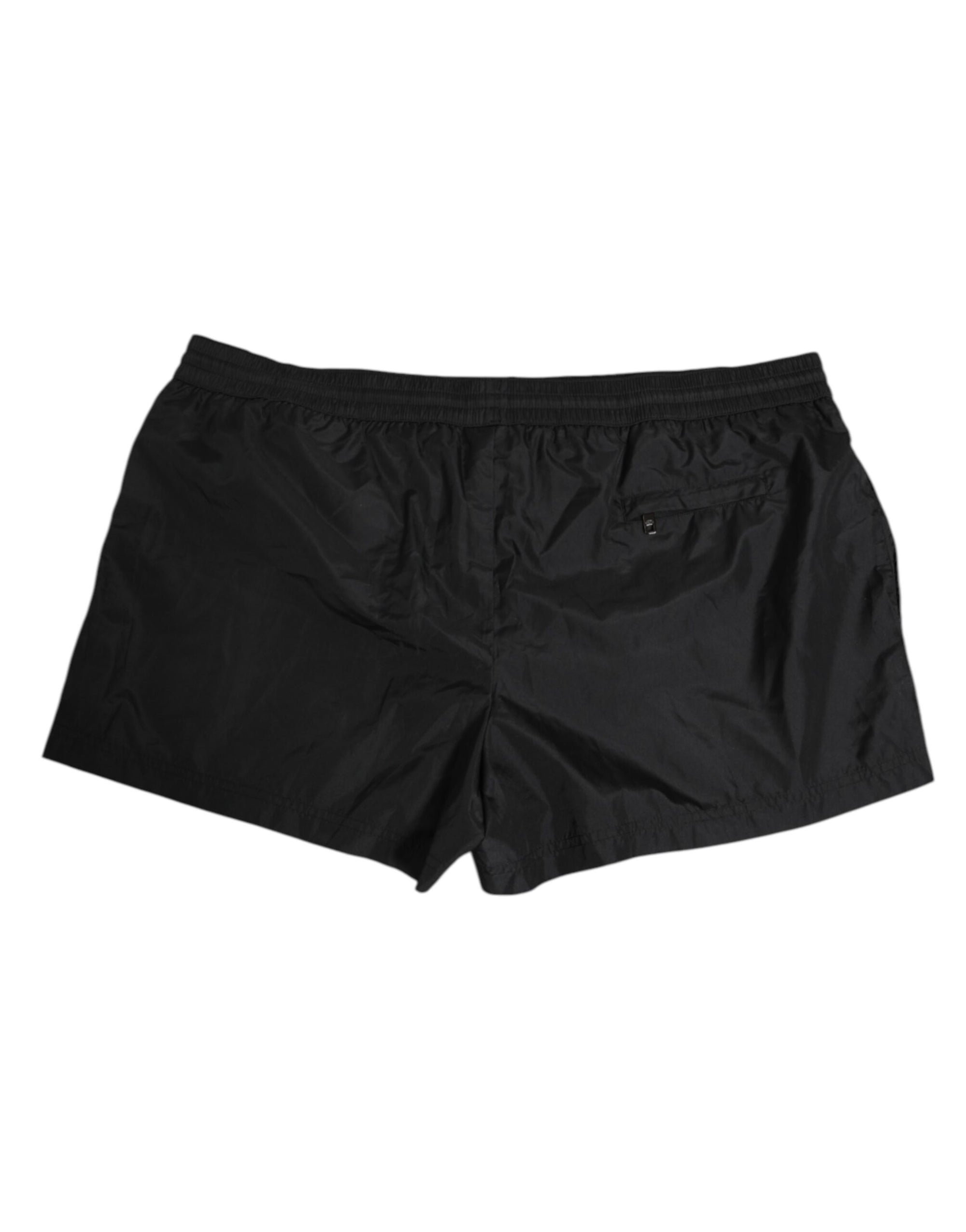 Dolce & Gabbana Black Logo Polyester Beachwear Shorts Swimwear