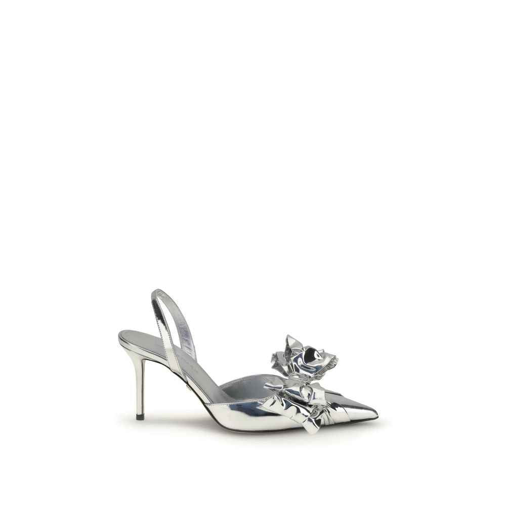 MACH & MACH Cadeau Silver Wrapped Leather Pumps