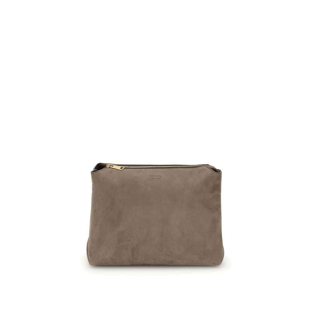 Khaite Beige Calf Leather Bos Taurus Shoulder Bag