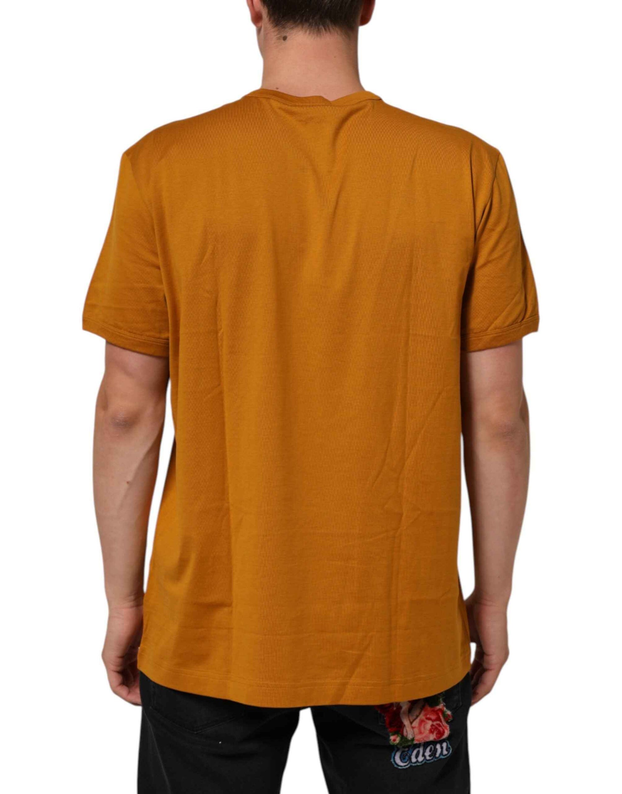 Dolce & Gabbana Golden Brown Crew Neck Short Sleeve T-shirt