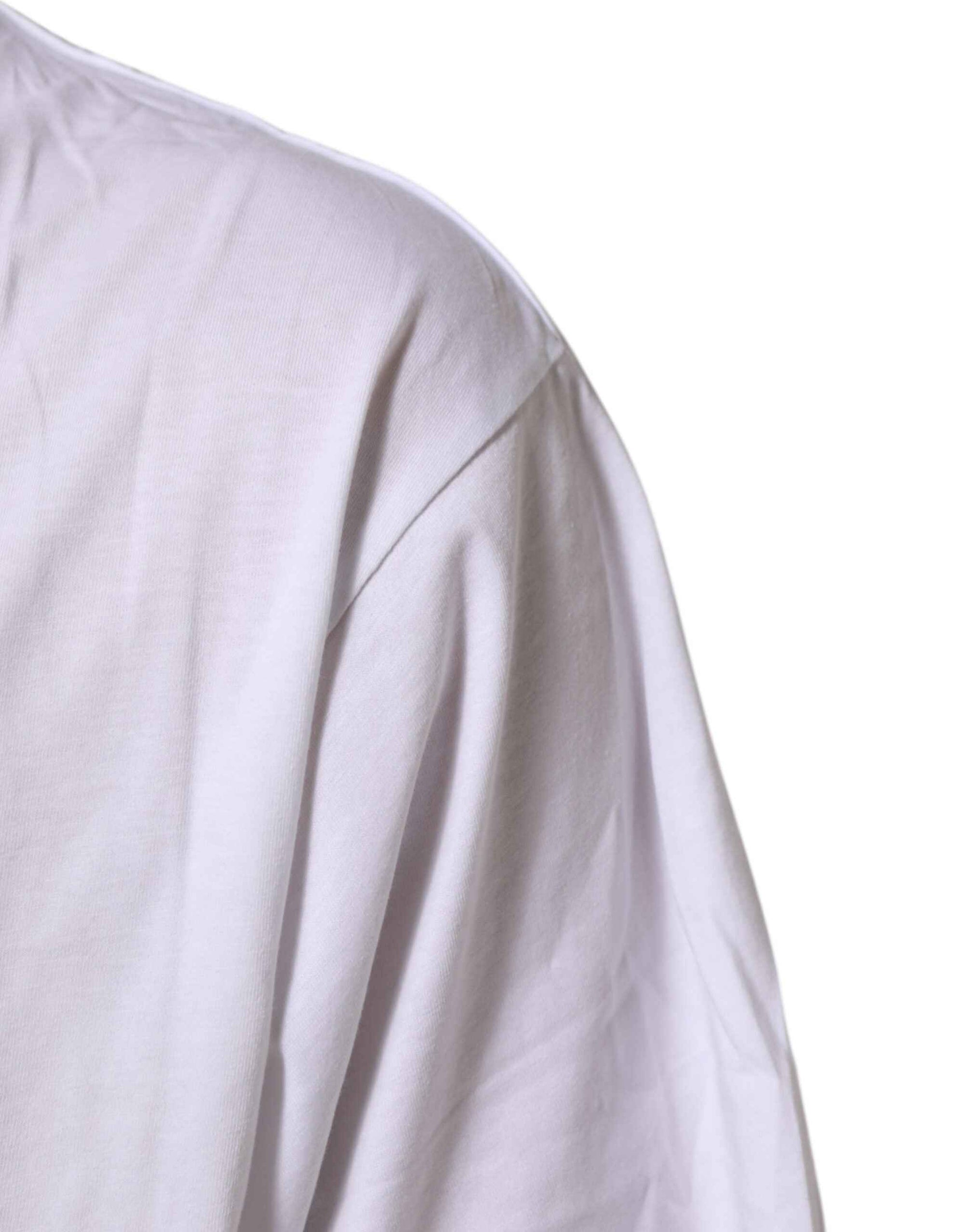 Dolce & Gabbana White Graphic Print Cotton Crew Neck T-shirt