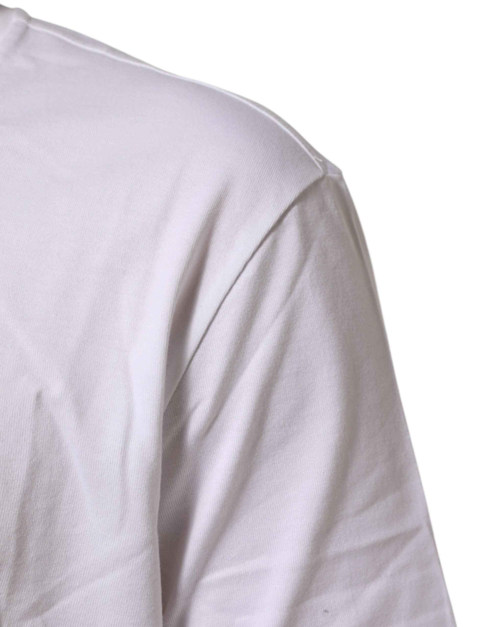 Dolce & Gabbana White Cotton Crew Neck Short Sleeves T-shirt