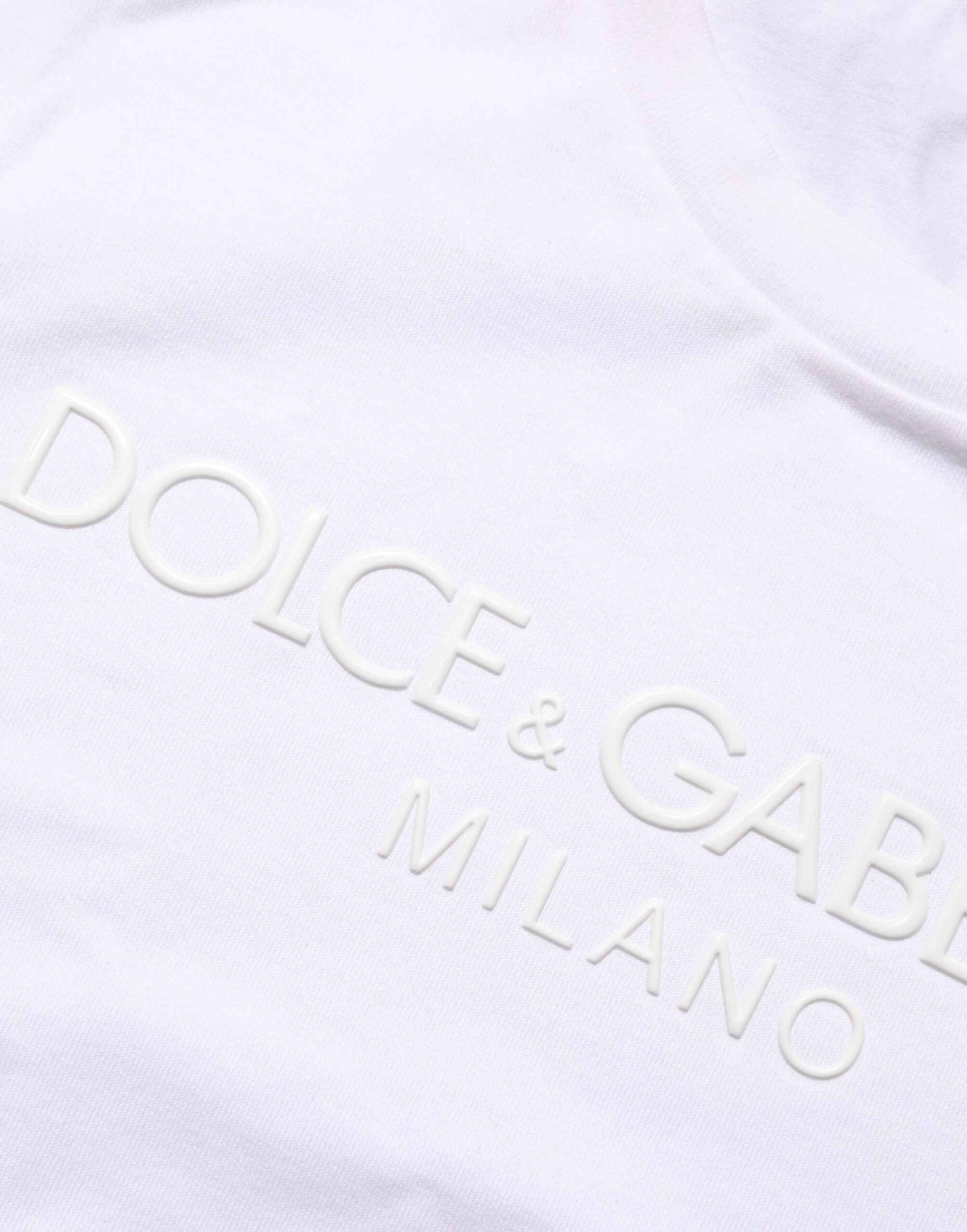 Dolce & Gabbana White Cotton Crew Neck Short Sleeves T-shirt