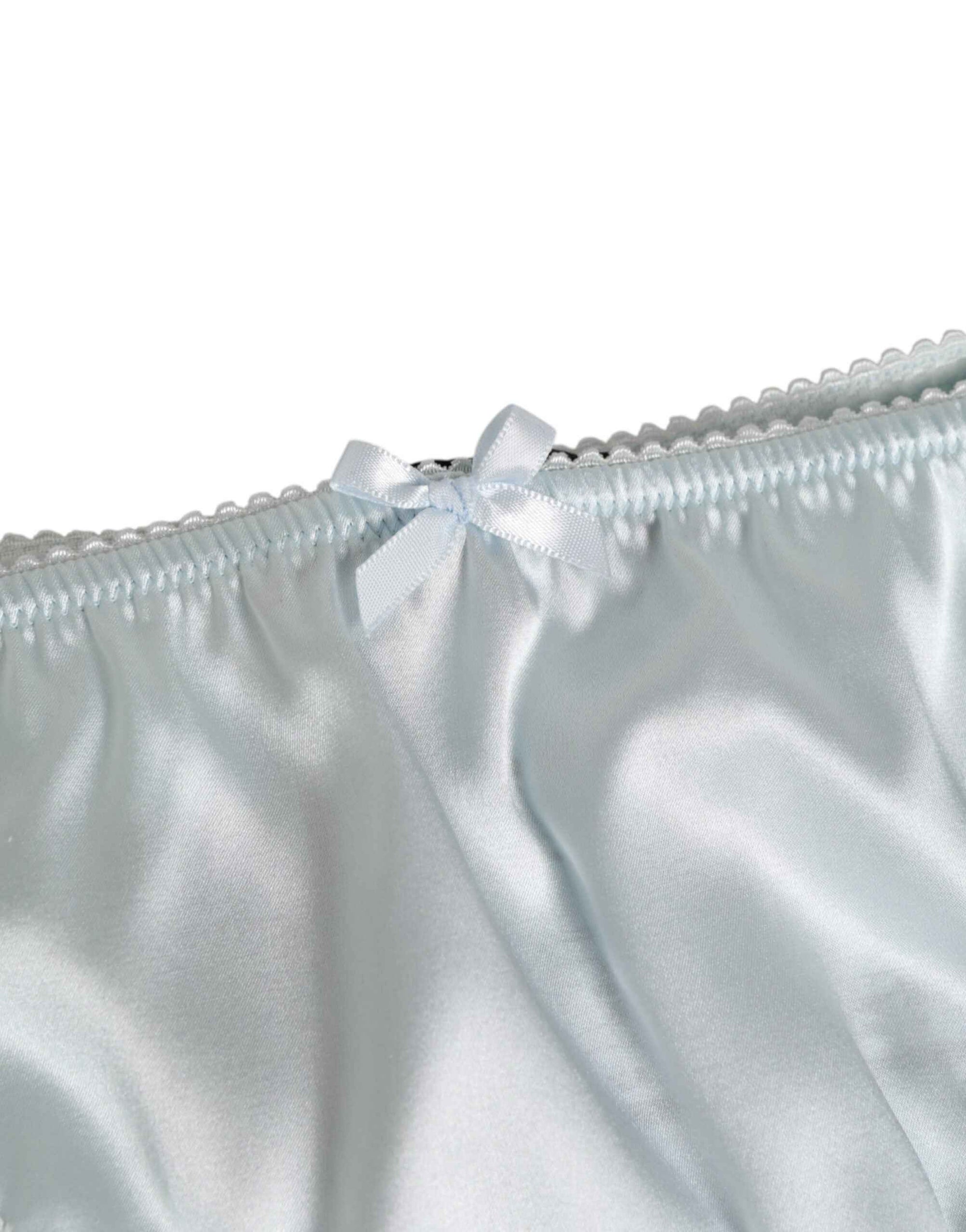 Dolce & Gabbana Gray Silk Satin Floral Lace Panty Brief Underwear